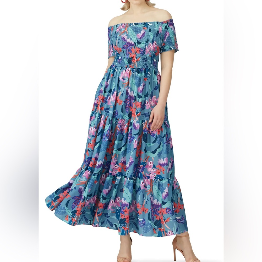 City Chic Mystery Floral Off-the-Shoulder Maxi Dress Size 20